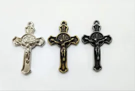 Cruz de S�o Bento 5 x 3 cm com 6 Unidades Niquel