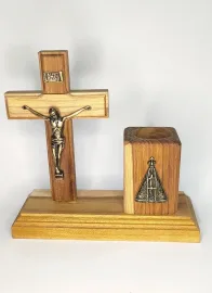 CRUCIFIXO COM PORTA CANETA DE NSA SRA APARECIDA
