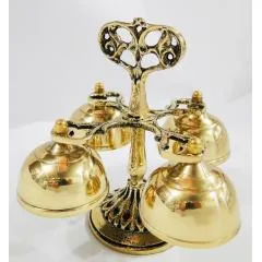 Sino Carrilh�o em Bronze Com 4 Sinetas 16 Cm