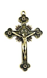 Crucifixo Metal 5,2 x 3,3 cm Ouro Velho C/06 Unidades