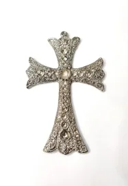 Crucifixo Para Ter�o de Noiva Sem Strass Tamanho 9 x 6 cm C/ 03 Unidades