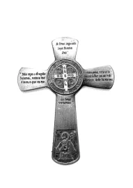 Crucifixo em Metal  de S�o Bento com Adesivo 9.5 cm