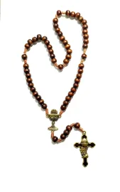 Ter�o Madeira  8mm com Calice e  Cruz Calice Resinada