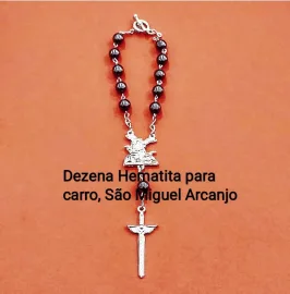 Dezana de Carro Hematita 8mm  S�o Miguel Arcanjo