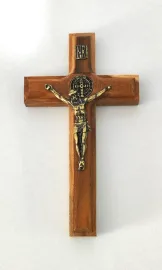 CRUCIFIXO MADEIRA S�O BENTO 9 CM