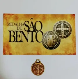 Medalha de S�o Bento com ora��o 03 unidades 