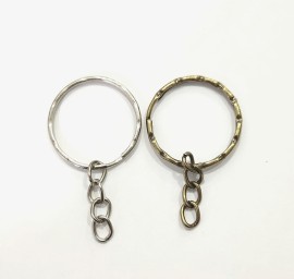 ARGOLA DE METAL COM CORRENTE  2,2 CM  COM 06 UNIDADES