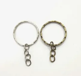 ARGOLA DE METAL COM CORRENTE  2,2 CM  COM 06 UNIDADES