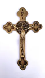 CRUCIFIXO DE METAL DE S�O BENTO 21 X 13,5 CM