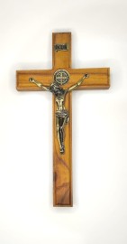 CRUCIFIXO MADEIRA P/PAREDE SO BENTO 18CM