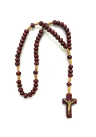 Ter�o de Pulso Madeira Estilo Pal Brasil  com Crucifixo de Madeira sem fecho