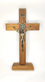 CRUCIFIXO MADEIRA P/ MESA S�O BENTO 27 CM