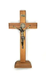 CRUCIFIXO MADEIRA P/MESA S�O BENTO 10 CM