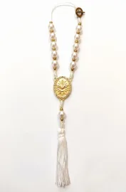 Dezena de Carro do Espirito Santo medalha Oval com Strass