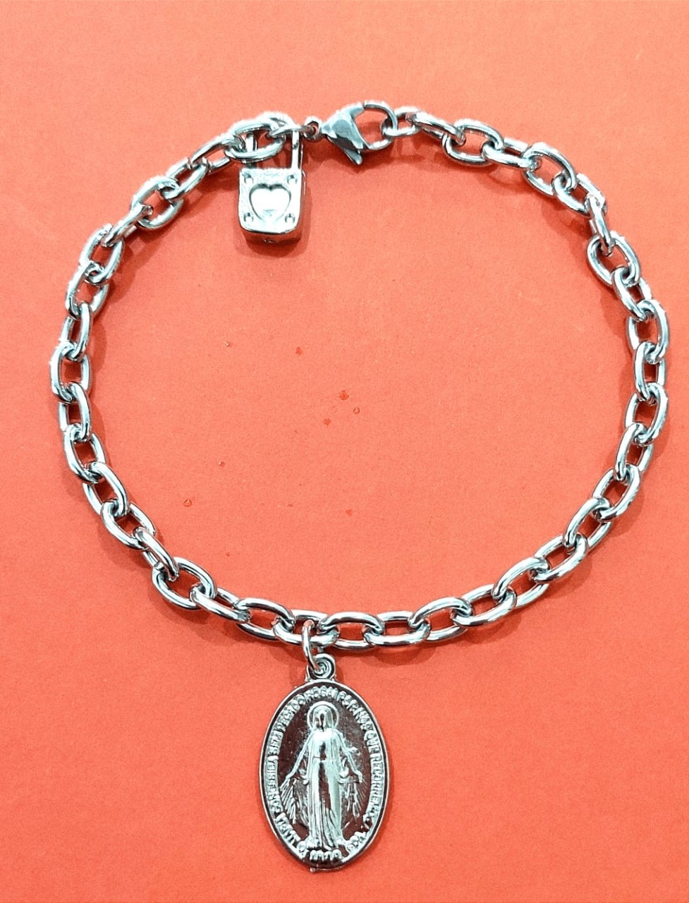 Cadeia em Aço Inox da Consagração a Nossa Senhora M 21 cm com Medalha e ...