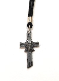 Cruz de Metal Face de Cristo Para pescoo  3,9 x 2 cm c/ 03 Unidades